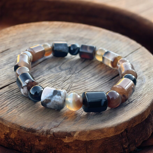 Moody Flower Agate Bracelet