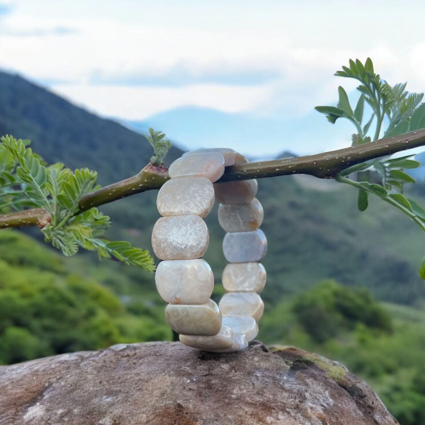 Coral jade bracelet