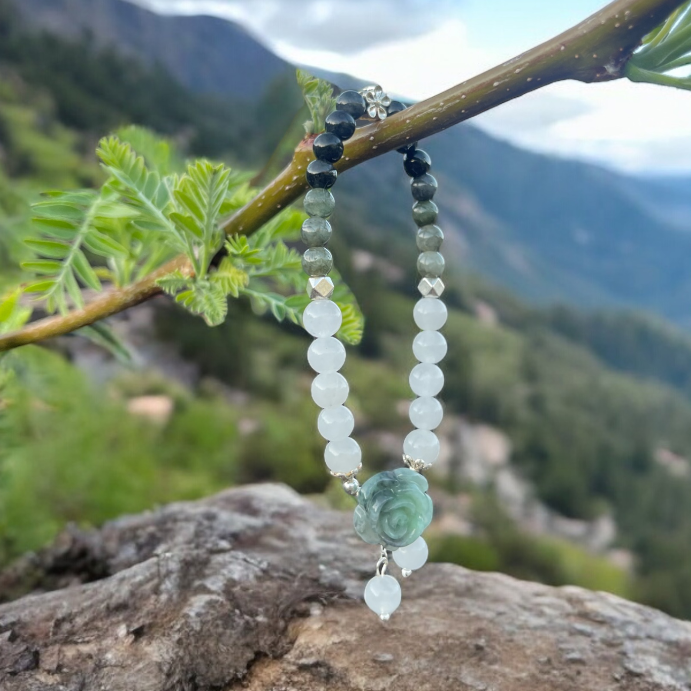 Jade and Agate Bracelet